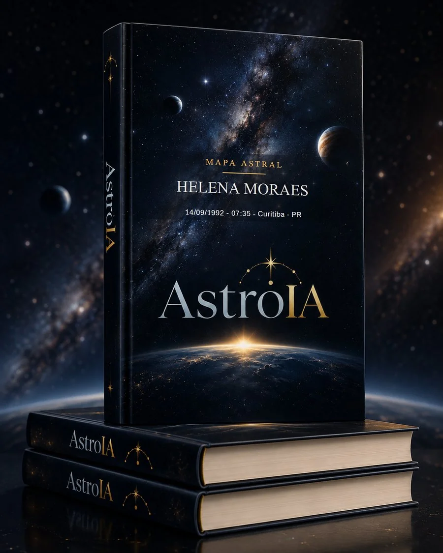 Apresentação do livro digital personalizado de mapa astral da AstroIA